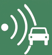 Pictogramme d&rsquo;ondes radio et d&rsquo;une voiture.