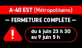 Autoroute 40 Est (Métropolitaine) - Secteur à éviter