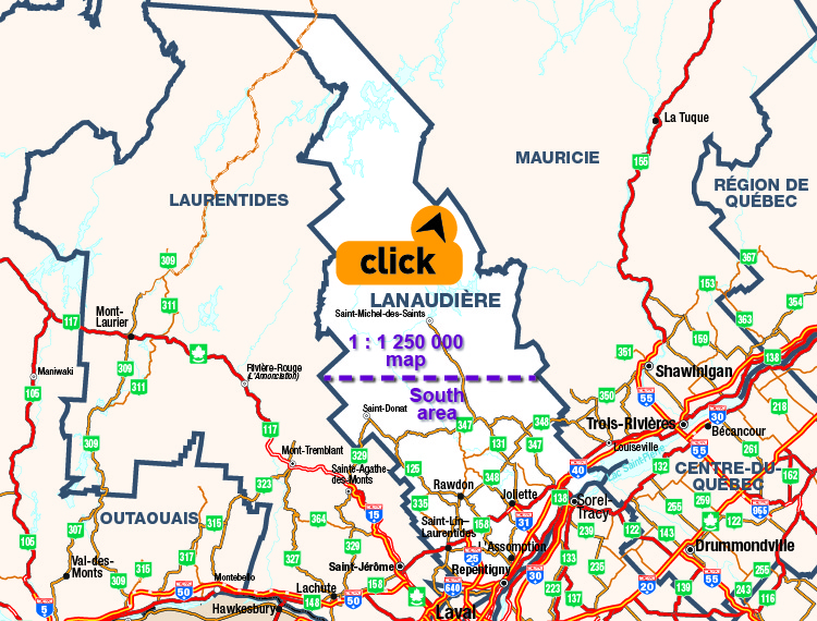 Map of Lanaudire - Click here for detailed map.