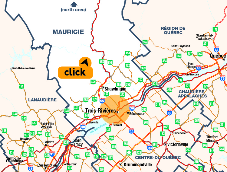 Mauricie (south) - Click here for detailed map.