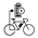 Pictogramme borne de recharge pour vélo électrique.
